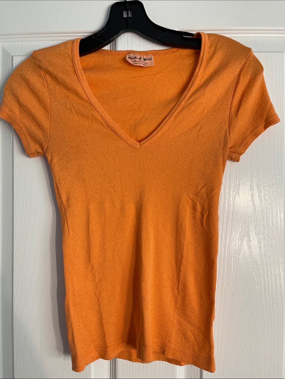 Michael Stars Orange Short-Sleeve V-Neck Tee